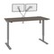Bestar Bestar Upstand 60W x 30D Standing Desk with Dual Monitor Arm in bark grey 175870-000047 - alternate 1